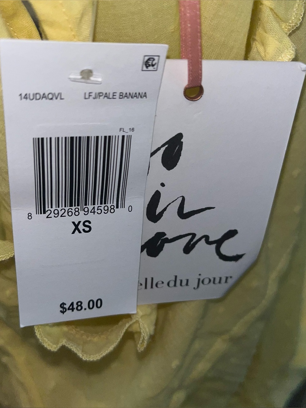 Belle Du Jour Yellow Polka Dot Lace-Trim Babydoll mini dress - Picture 3 of 4